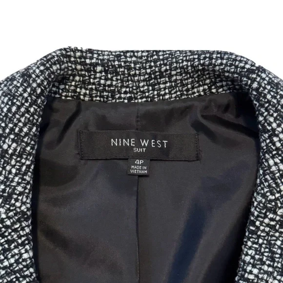 Nine West Tweed Black and White Skirt Suit 4P 4 Petite - Picture 6 of 12